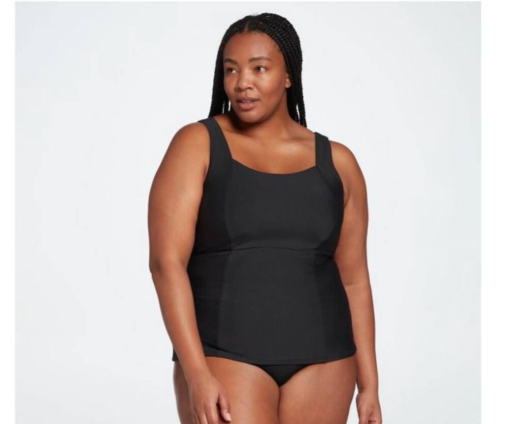 CALIA Power Sculpt Tankini Swimsuit Top 3X Black High Support UPF 50+ NWT HTF - Picture 1 of 13